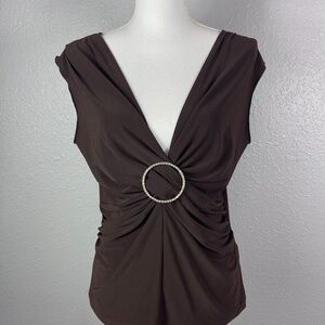 Coin Brown‎ Blouse Large